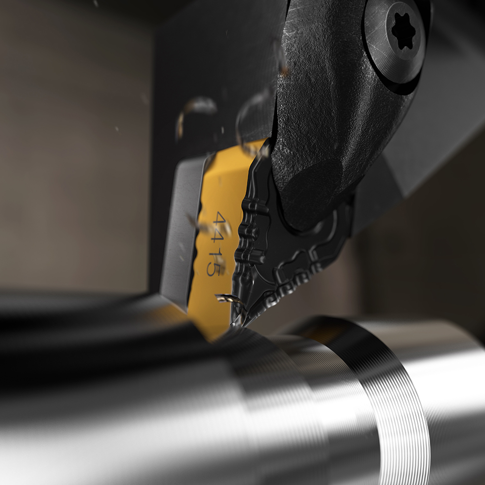 Sandvik Coromant’s GC4415 turning grade is tough as well as heat- and wear-resistant, making it suitable for a variety of turning applications. | Photo courtesy of Sandvik Coromant 